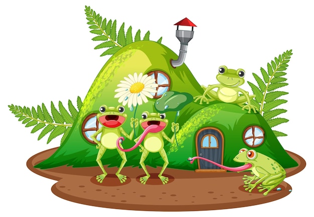 Free Vector frog living in nature