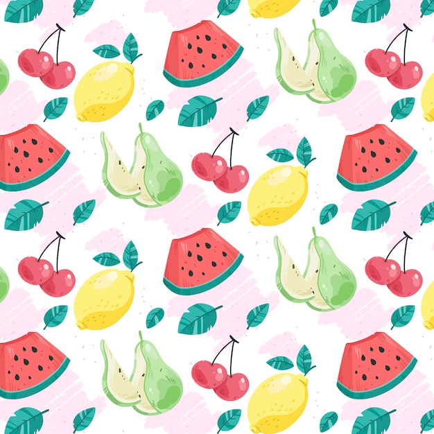 Free Vector fruits pattern collection concept