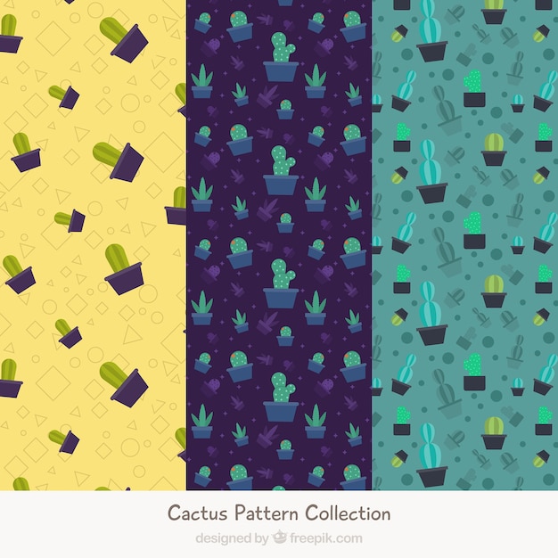 Free Vector fun variety of cactus patterns