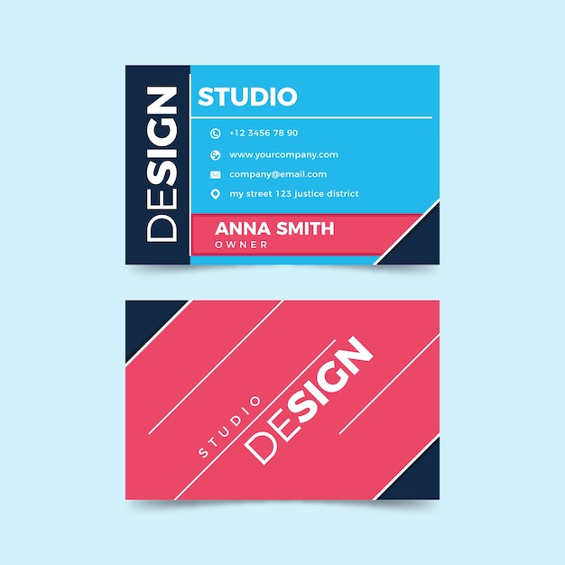 Free Vector funny design studio business card template