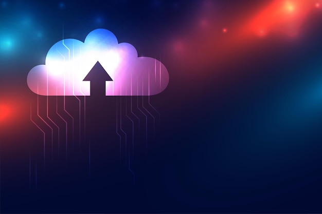 Free Vector futuristic cloud computing tech background for data visualization