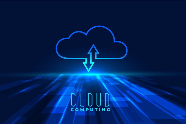 Free Vector futuristic cyber cloud computing tech background for secure internet connection