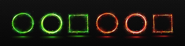 Free Vector futuristic neon frames with sparkles