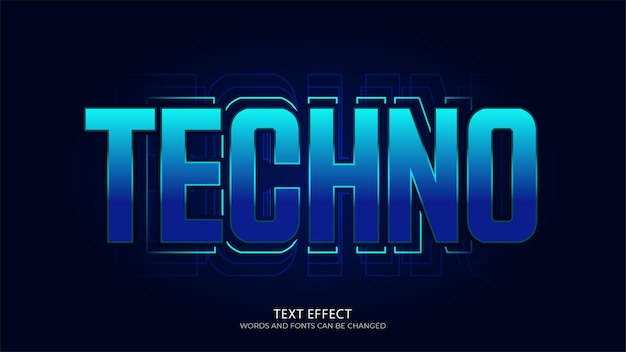 Free Vector futuristic text effect on technology background replaceable text editable text effects