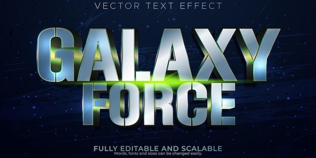 Free Vector galaxy force text effect editable game and movie text style