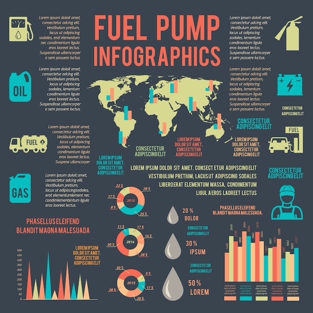 Free Vector gas infographics