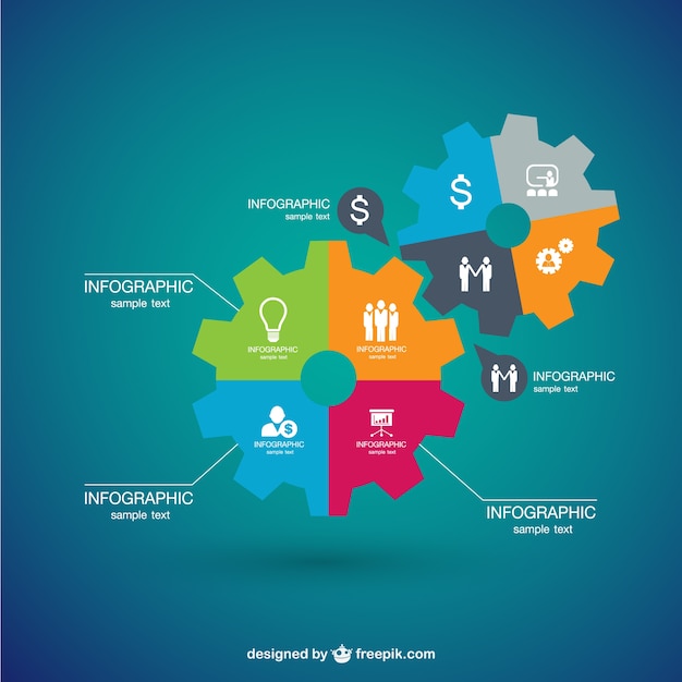 Free Vector gears infographic