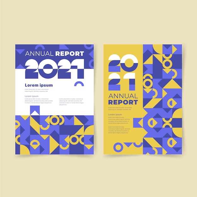 Free Vector geometric annual report