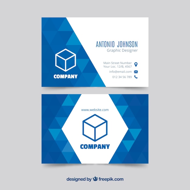 Free Vector geometric blue business card template
