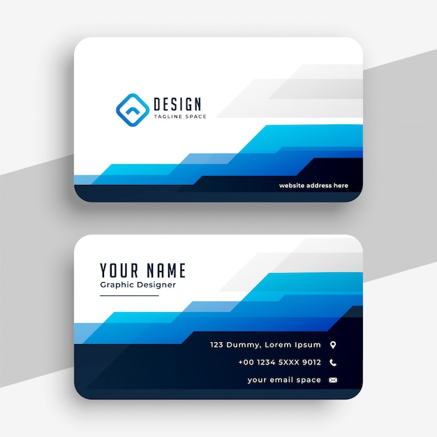 Free Vector geometric blue modern business card template