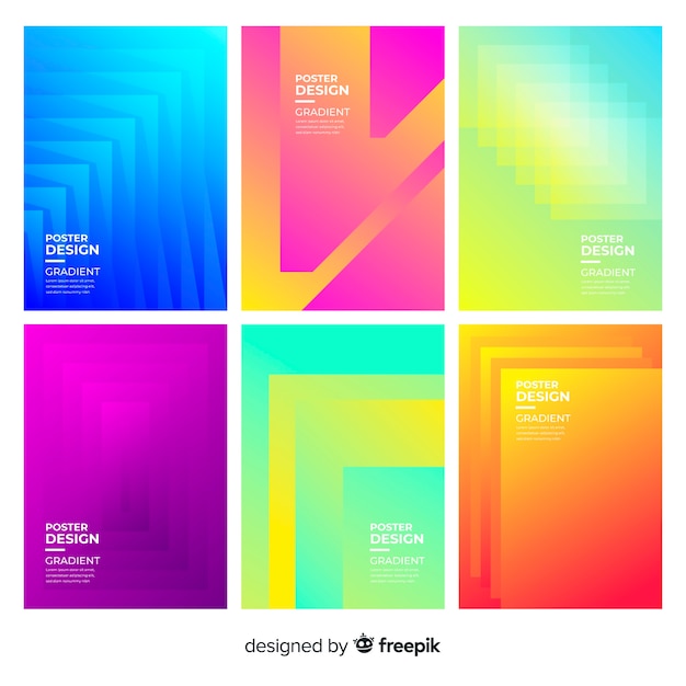 Free Vector geometric gradient poster template