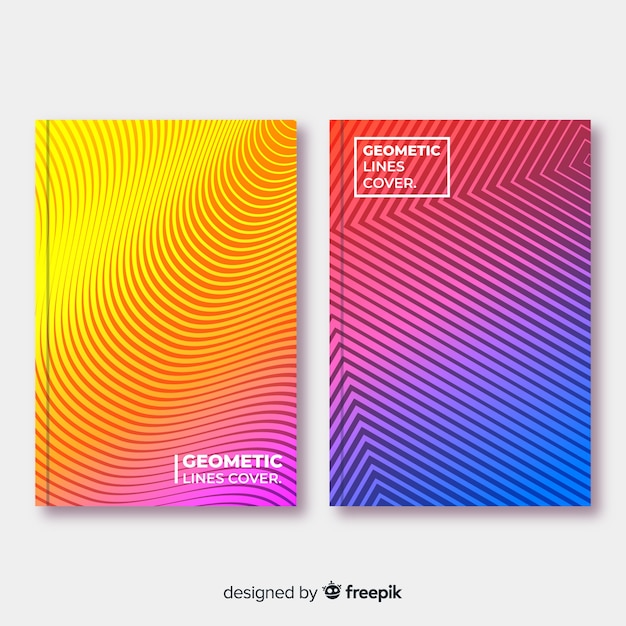 Free Vector geometric line cover collection