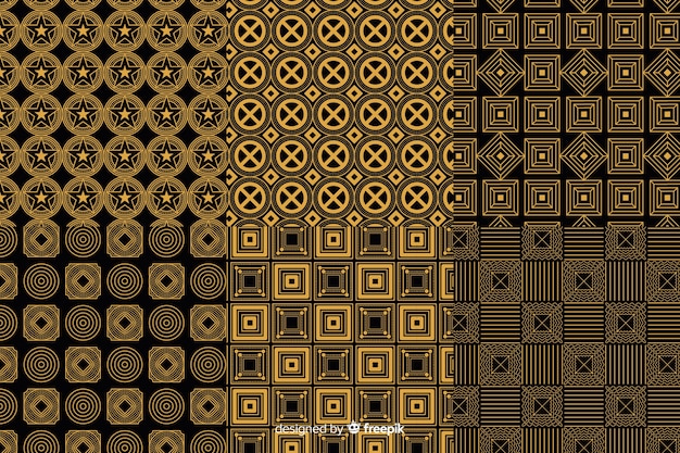 Free Vector geometric luxury pattern pack