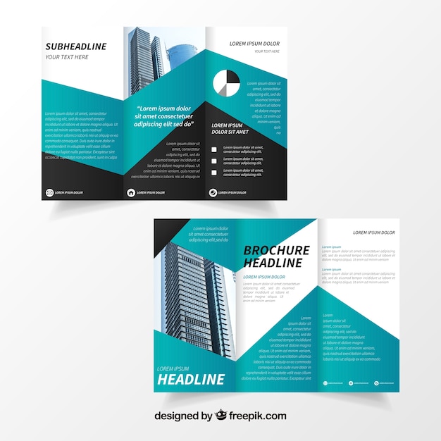 Free Vector geometric trifold flyer template