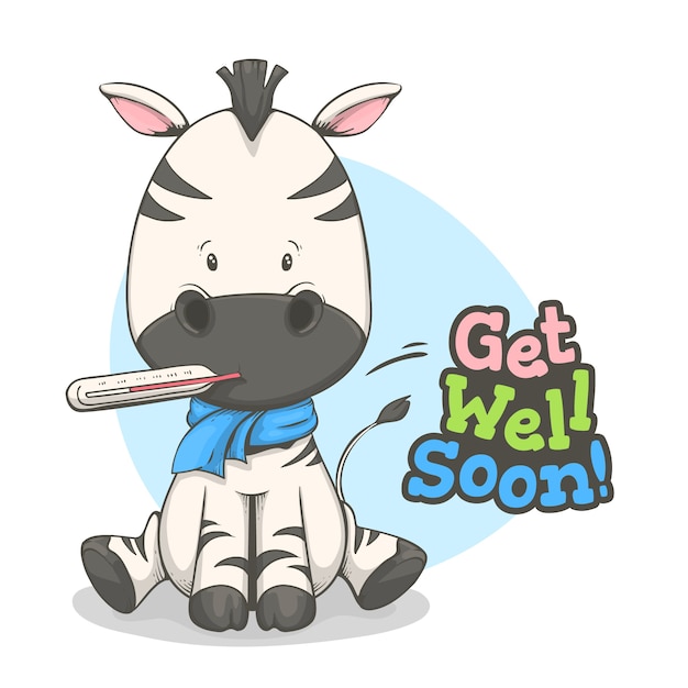 Free Vector get well soon with character style