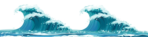 Free Vector giant waves on white background