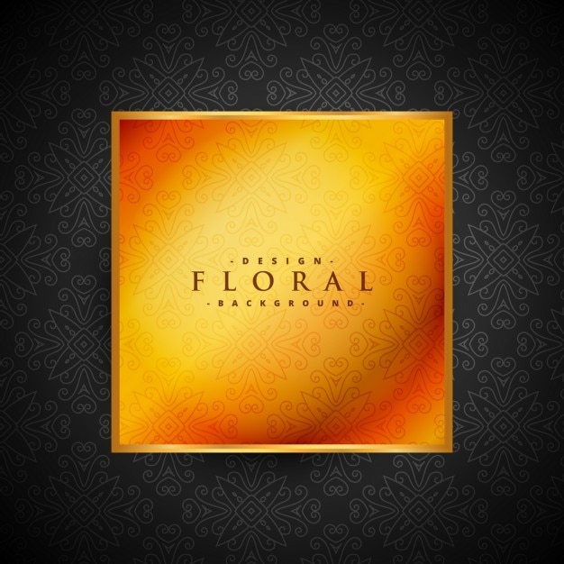 Free Vector gold frame on a black background