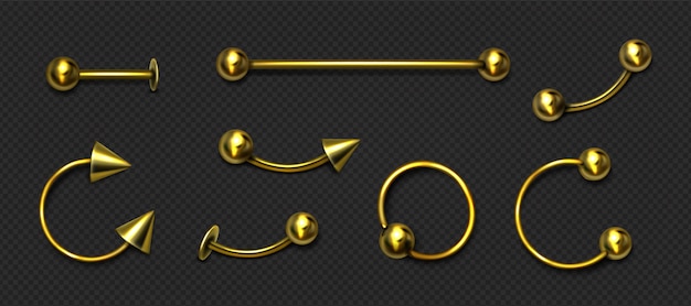 Free Vector gold jewelry set