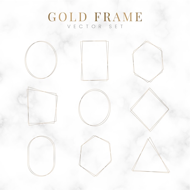 Free Vector golden blank frame vector set