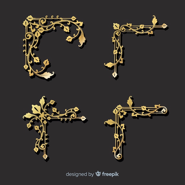 Free Vector golden border ornament set