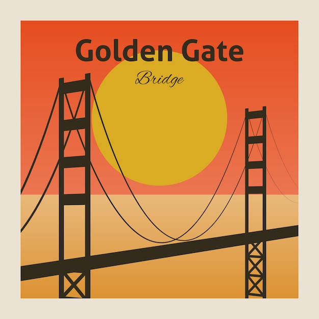Free Vector golden gate bridge poster