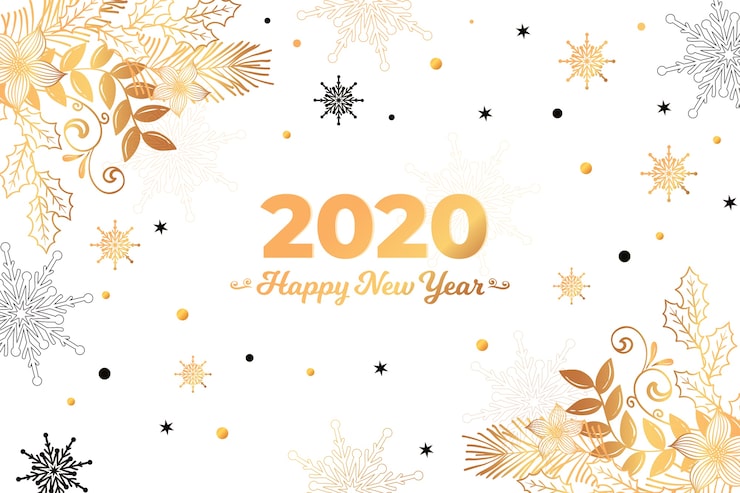 Free Vector golden new year 2020 background