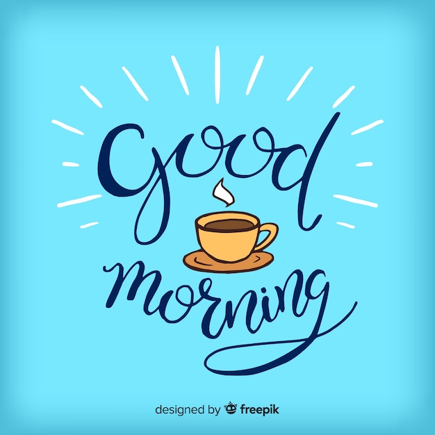 Free Vector good morning lettering  design