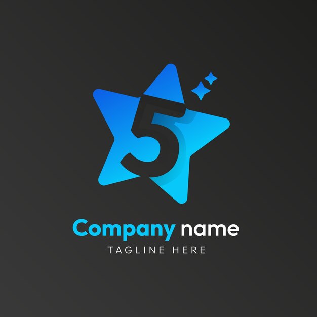Free Vector gradient 5 star logo template