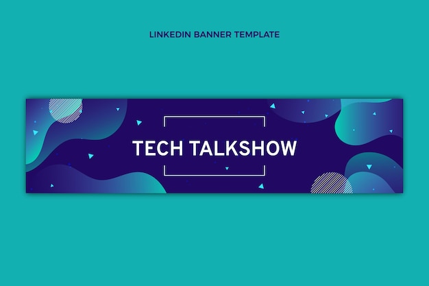 Free Vector gradient abstract fluid technology linkedin banner