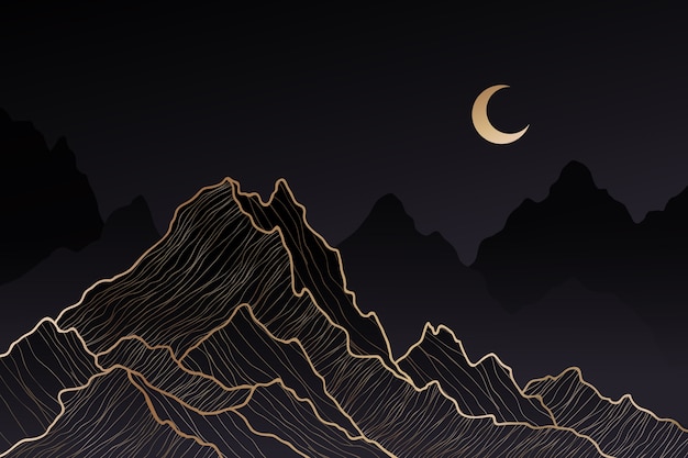 Free Vector gradient abstract mountain background design