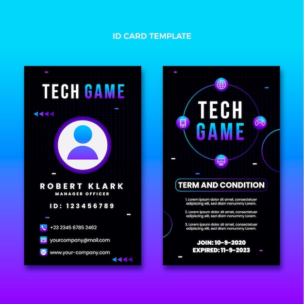 Free Vector gradient abstract technology id card