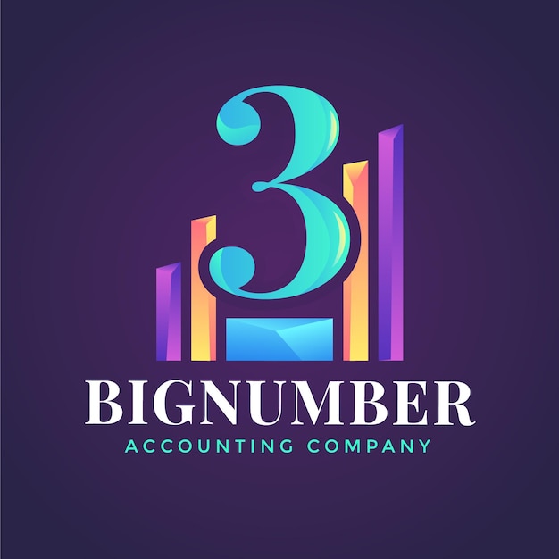 Free Vector gradient accounting logo on dark background