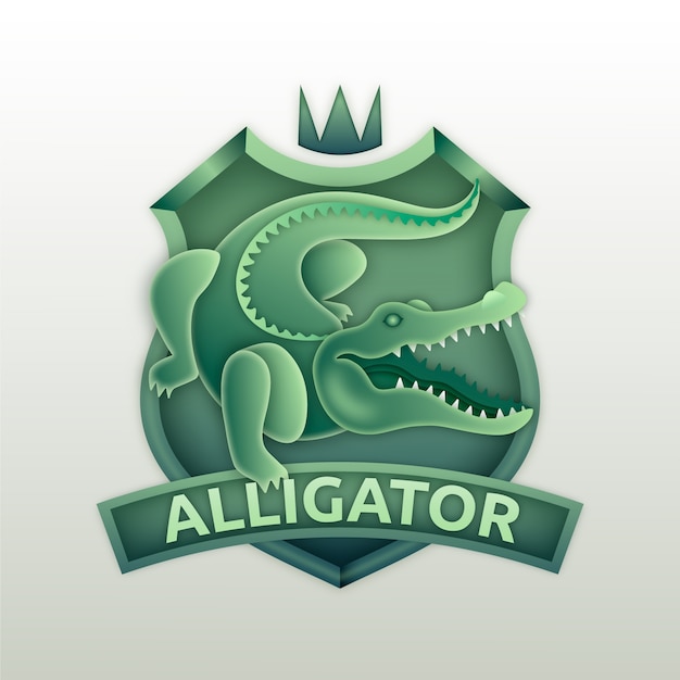 Free Vector gradient  alligator  logo design