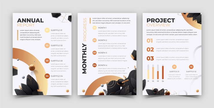 Free Vector gradient annual report template