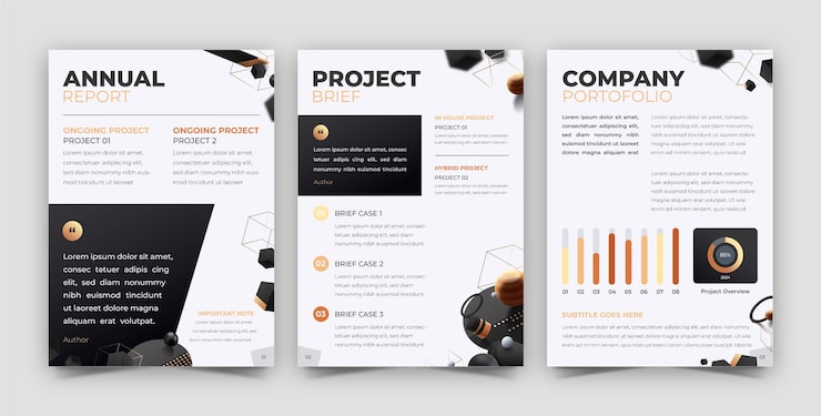 Free Vector gradient annual report template