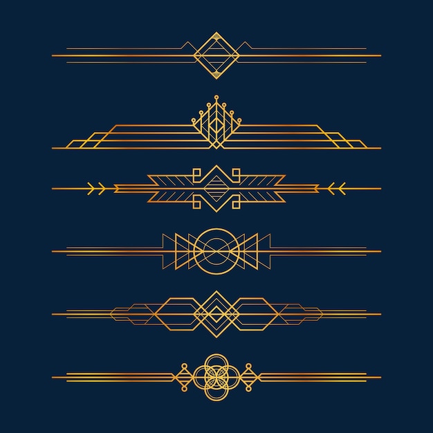 Free Vector gradient art deco ornaments design