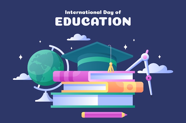 Free Vector gradient background for international day of education