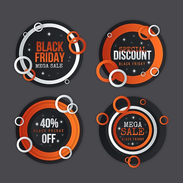 Free Vector gradient black friday labels collection