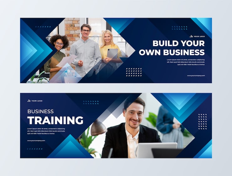 Free Vector gradient business banner template