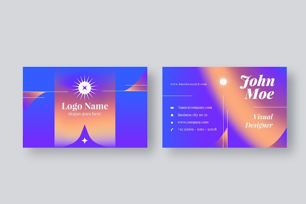 Free Vector gradient business card with slogan template