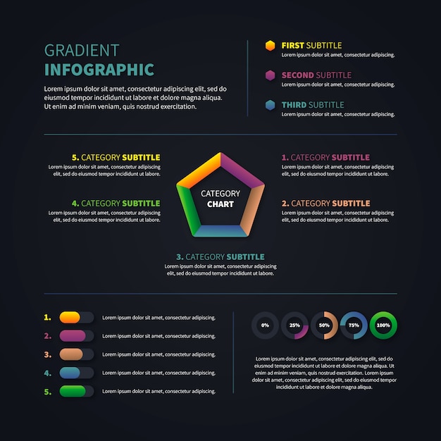Free Vector gradient business infographic