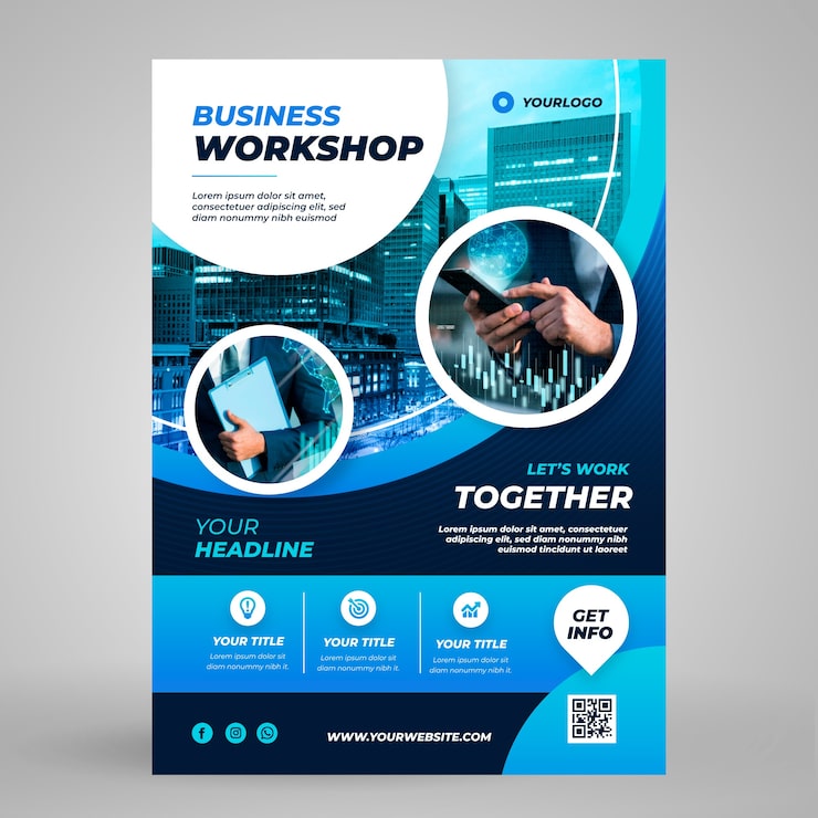 Free Vector gradient business workshop poster template