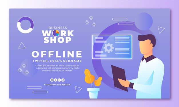 Free Vector gradient business workshop twitch backgroun