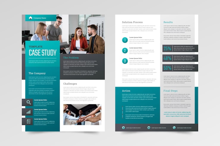 Free Vector gradient case study flyers