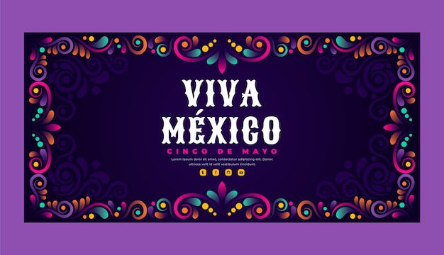 Free Vector gradient cinco de mayo horizontal banner template