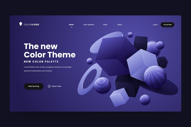 Free Vector gradient color of the year 2022 landing page template
