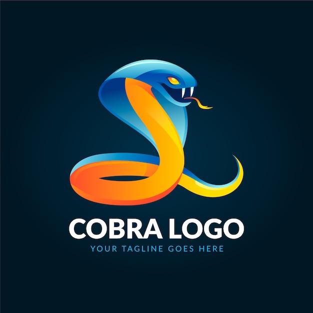 Free Vector gradient colored cobra logo template