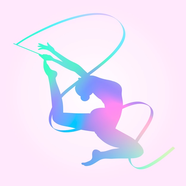 Free Vector gradient colorful gymnastics silhouette