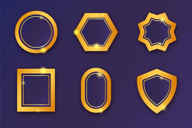 Free Vector gradient golden badges collection