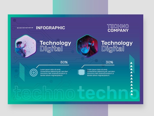 Free Vector gradient halftone technology infographic